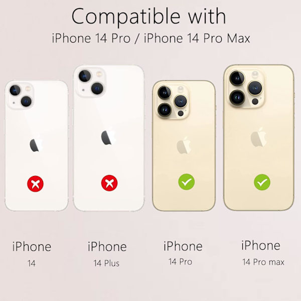 Bakkamera Skydd för iPhone 14 Pro/iPhone 14 Pro Max - Guld, D