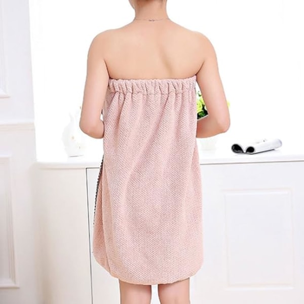 Badehåndklæde (Lyse Pink) Kvinders Blød Mikrofiber Badekåbe Bruseba