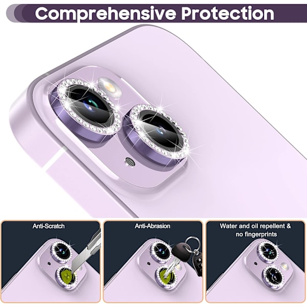 Takakameran suoja iPhone 14/14 Plus -kuville (Violetti)