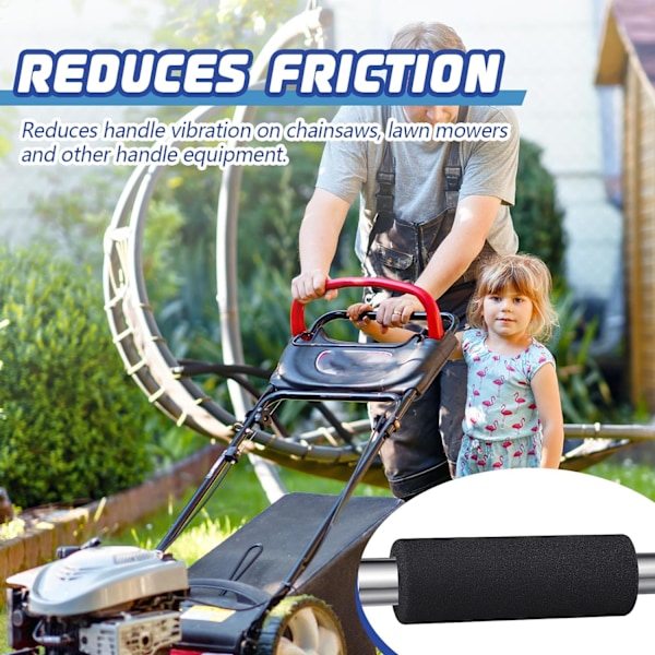 4 stk. Håndtakgrep 4,25 tommer Gummiskumgrep Wrap Myk Buffer Tube Cover Buffer Tube Pad Komfortable Håndtakstrekk for Fitness Hjem Hage Sykkel Eks
