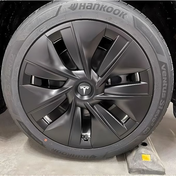 4 stk (Rød/Matt Svart) Senterlokk for KAVANIC Tesla Model Y M