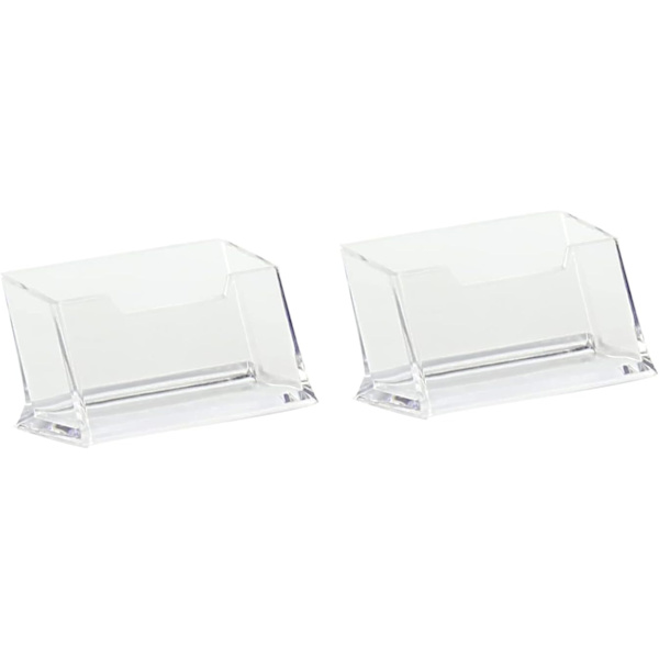2 stk Akryl Kort Holder, Visittkort Display, Visittkort Display, Transparent Visittkort eller Kredittkort Holder