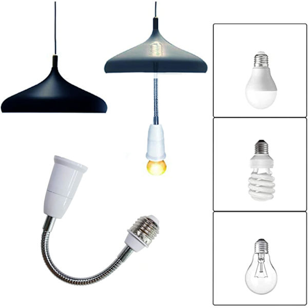 4 stycken E27 till E27 förlängare, förlängningslampaadapter, glödlampsförlängning
