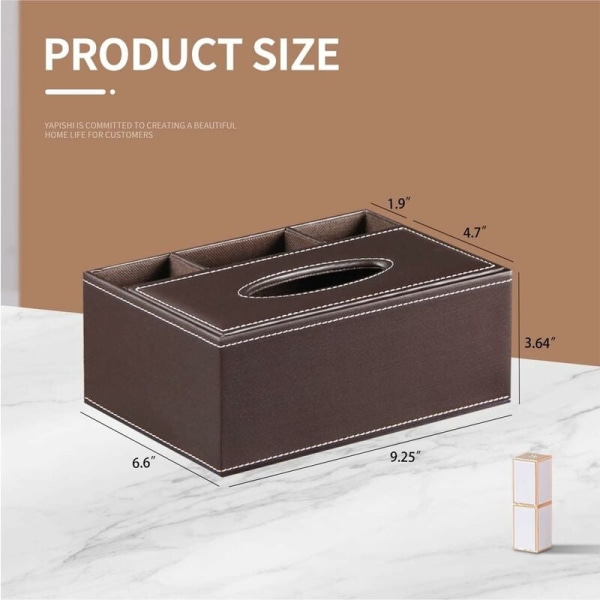 Vævæskeskrin Cover Holder, Multifunktionel PU Læder Natbord