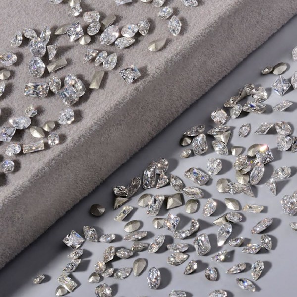 100 stk Skinnende Zirkon Rhinestones for Negl, 2-3mm Mini Negl Rhinestones for Neglekunst Diamanter 3D Spiss Bunn Rhinestone Flere Former Edelstener Kryst