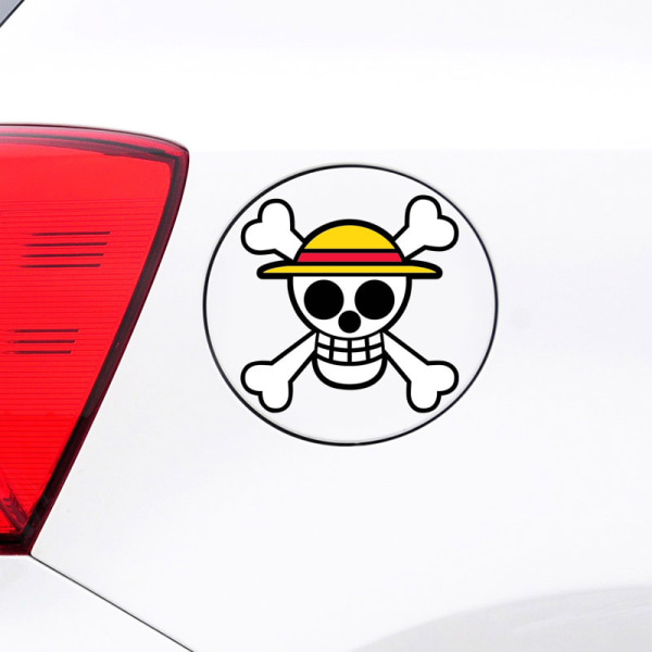 2 kpl Luffy Straw Hat Pirate Decal Vinyylitarra 4,7" x 4,7" Auto