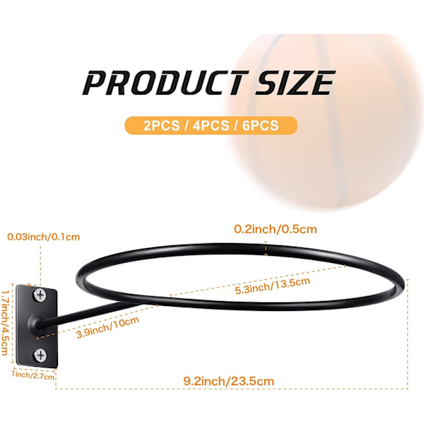 Montert Ballvegglagring Display Ball Lagring Universal Ball Stativ