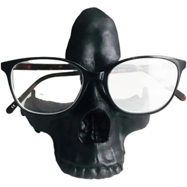 Skull Glasses Stand Holder, Creative Eyeglasses Holder, Resin Statue Ornament, Sunglasses Spectacle Display Rack for Hom