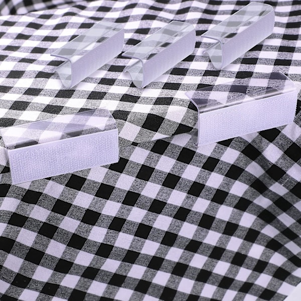 12 Stykker Bordkappe Klemmer Klare Duk Klemmer for Innendørs Utendørs Arrangementer Bryllup Møte Fest Piknik Bankett