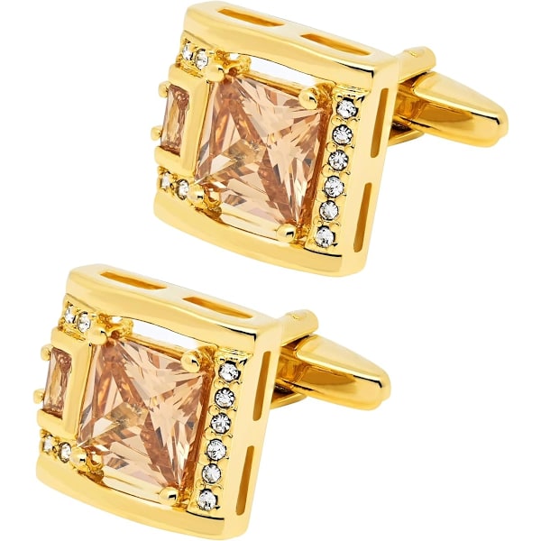 Cufflinks for Men Lady In Gift Case Classic Square Gemstone Men's Cufflinks Jewelry Set for Wedding Anniversary Business