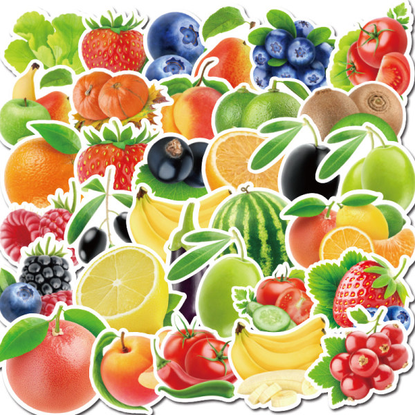 100 st frukt- och grönsaksdekaler Bärbar dator Bil Bic