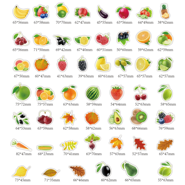 100 st frukt- och grönsaksdekaler Bärbar dator Bil Bic