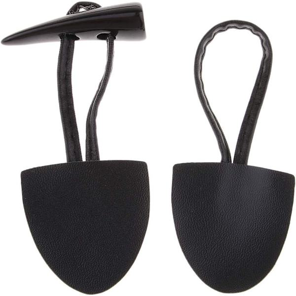 6 Par Butoner i Sort, 16x4cm Toggle Horn Duffle Butoner til B