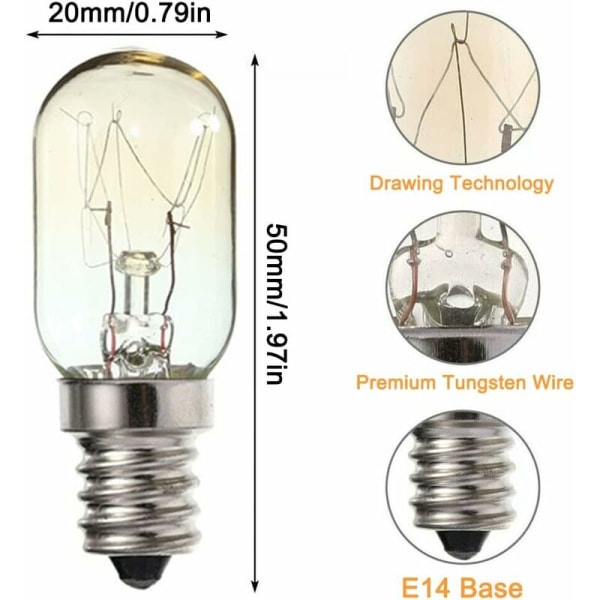 5 kpl Jääkaapin Lamppu E14 Pieni Ruuvi 220V 15W Mikroaaltouuni H