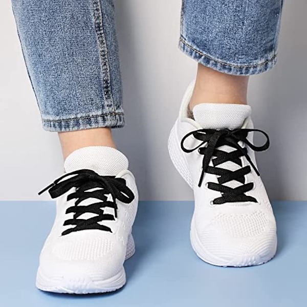 3 par snørebånd, 8 mm brede flade snørebånd, til sneakers, løb, voksne