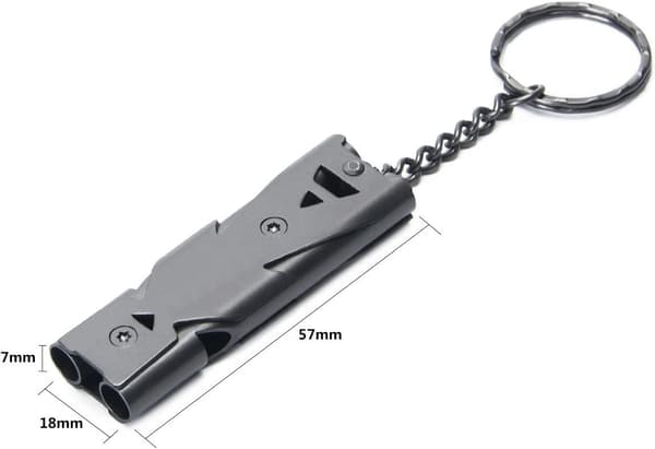 2-pack Nödvändighetsvissla i rostfritt stål, dubbla rör, hög decibel