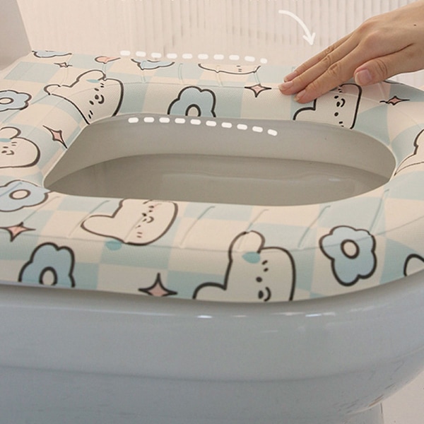 Blå og hvid gitter vandtæt hvalpe toilet sæde pude universal
