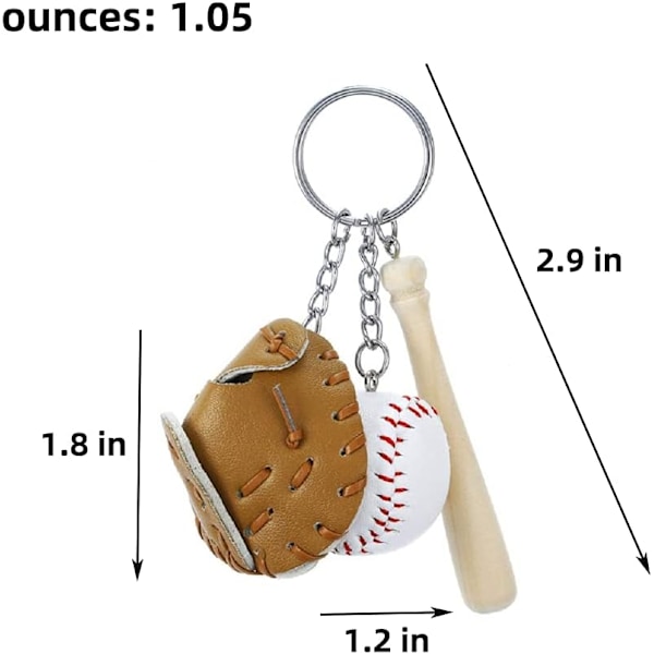 Mini Basebollträ Handske Formad Nyckelring Kreativ Nyckelring Hänge Gåva