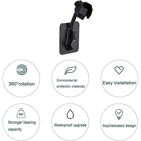 (Sort) Universal Brusesprayholder, Væghængt Brusesprayholder,