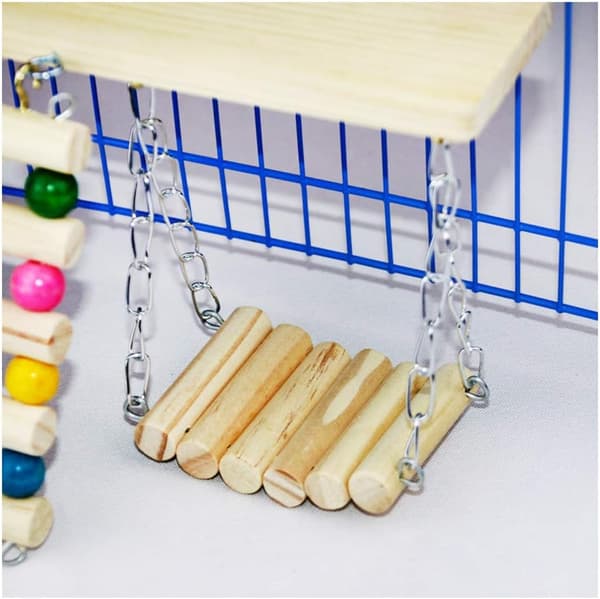 Ocean 3-pack Hamster Sportleksaker, Trähängande Hamstertugg, Gu