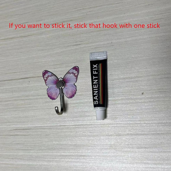 6 stk Butterfly Hook Butterfly Veggkroker Butterfly Veggkroker Butterfly Veggkroker Kommando Kroker Adhesive Kroker for Bad