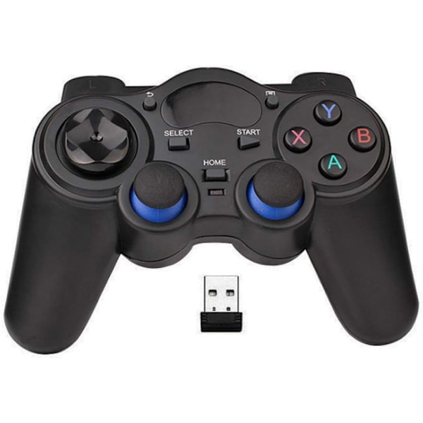 USB trådløs gaming controller gamepad til PC/laptop computer(Windows XP/7/8/10) & PS3 & Android & Steam - [Sort]