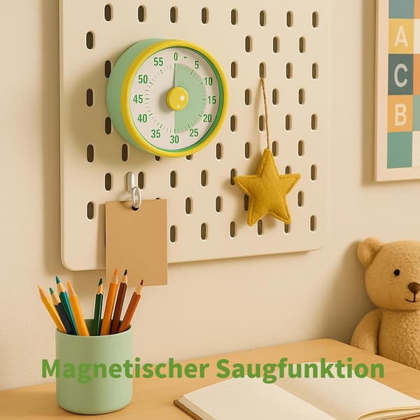 Børns Visuel Timer - Børns Visuel Timer med Magnetisk Lukning & Foldbar Stand, 60-Minutters Stopur til Køkken