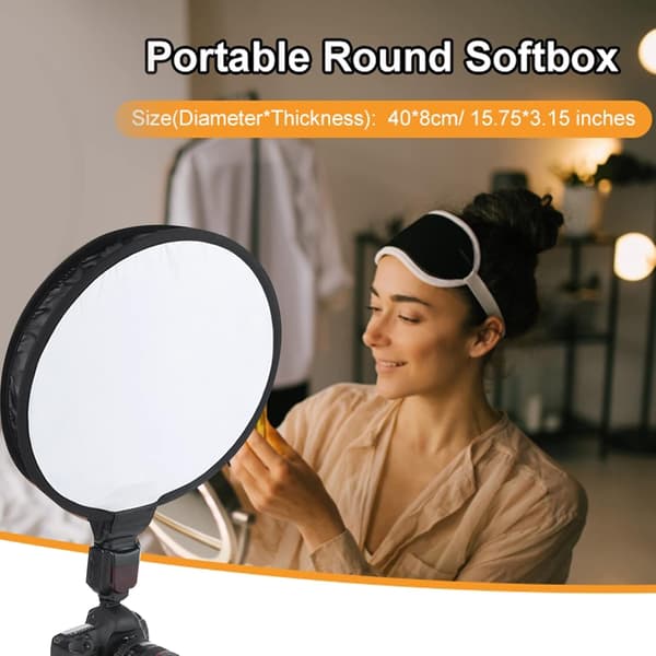 Bærbar 40 cm Studio Flash Diffuser med bæretaske til portræt- og produktfotografering