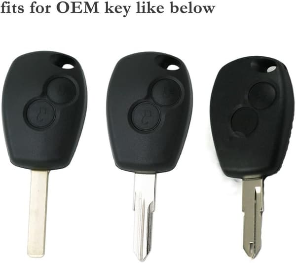 Sort Silikone Bilnøgle Cover Etui CV4350 Passer til Renault Dacia 2 Knapper