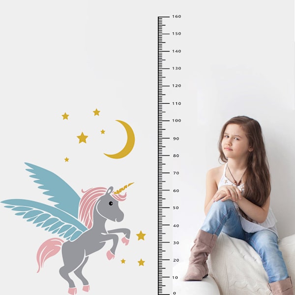Ocean Measure Height Unicorn veggdekor Veggklistremerker Mural Dec