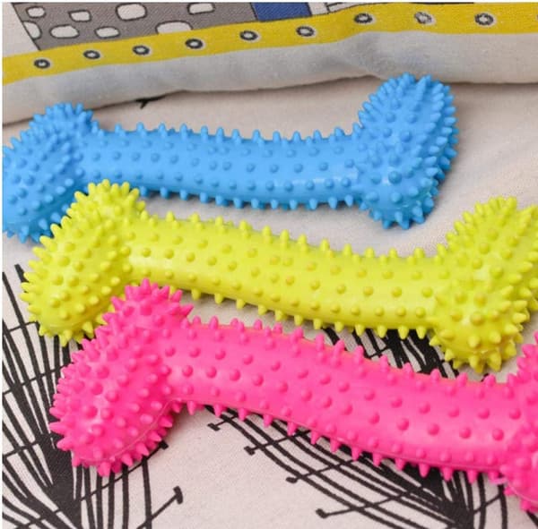 Ocean Puppy Dog Bone Bite Resistant Squeaky Rubber Game for Chewing