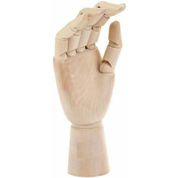 7 tum Trähandmodell (Höger) med Flexibla Fingerleder Rakt
