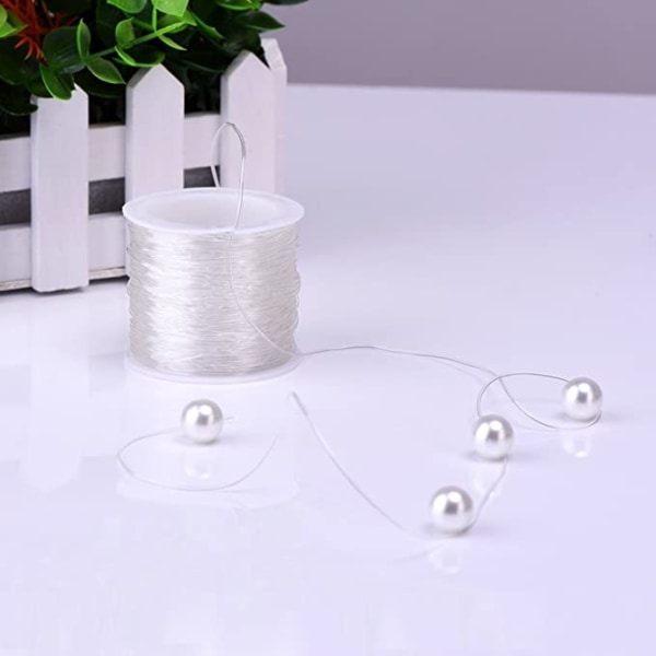 1 mm og 30 m gennemsigtige smykker med elastisk perletrådsteknologi