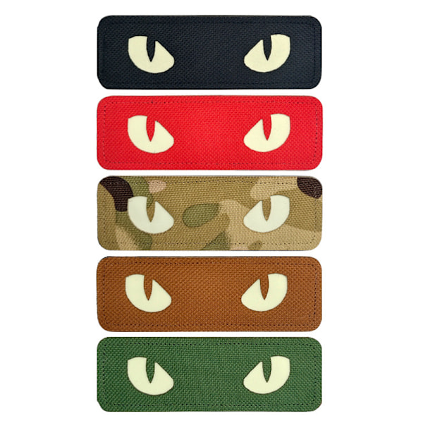 Katteøjne - Selvlysende - Morale Patches Taktisk Patch Militær Kamp Hook Fasteners (Sort - GITD)