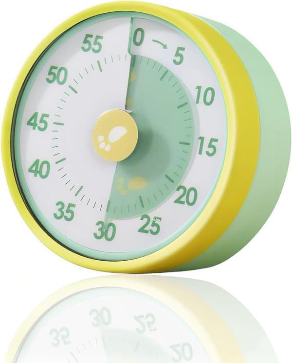 Børns Visuel Timer - Børns Visuel Timer med Magnetisk Lukning & Foldbar Stand, 60-Minutters Stopur til Køkken