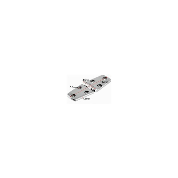 2 stk. Skibshængsler 316 Rustfrit Stål 102 38mm Skabsdørshængsel
