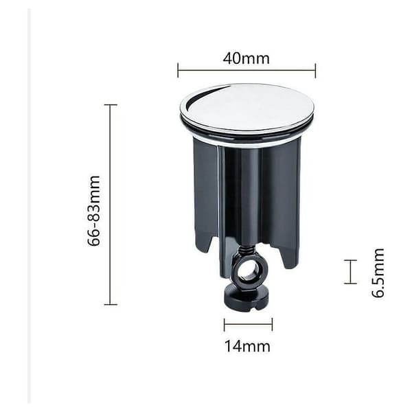 (2 stk.) Universal 40mm håndvaskprop, afløbsstop med gummi