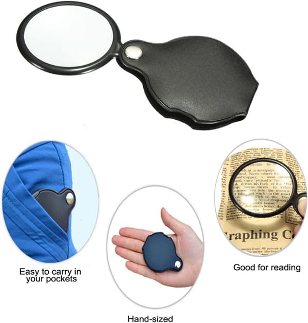 Håndholdt Forstørrelsesglas, Foldbar Lupe, Mini Foldbar Lupe