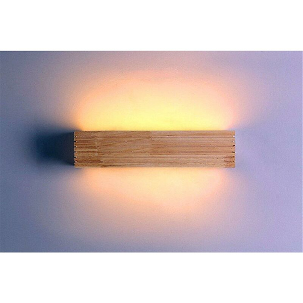 Modern Japansk Ek Vägglampa Nordisk Massiv Trä Vägglampa för