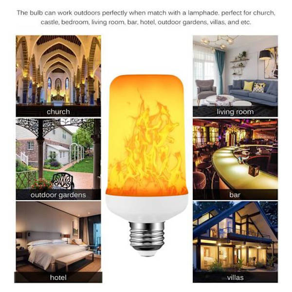 7W E27 Flammande LED-lampa Energibesparande Flammande LED-lampa De