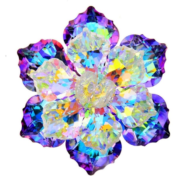 Glittrande kristallblomma brosch för kvinnor handgjord kavajslag stift kläder märke fest accessoarer smycken gåvor för Bri