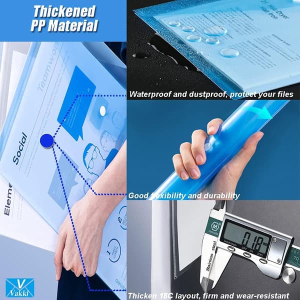 Set med 24 A4 Plastfickor, Dokumentfickor med Flik