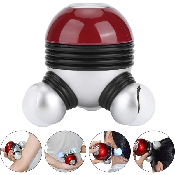 Body Massager (Rød) Bærbar Mini Håndholdt Low Noise Vibrating Bo