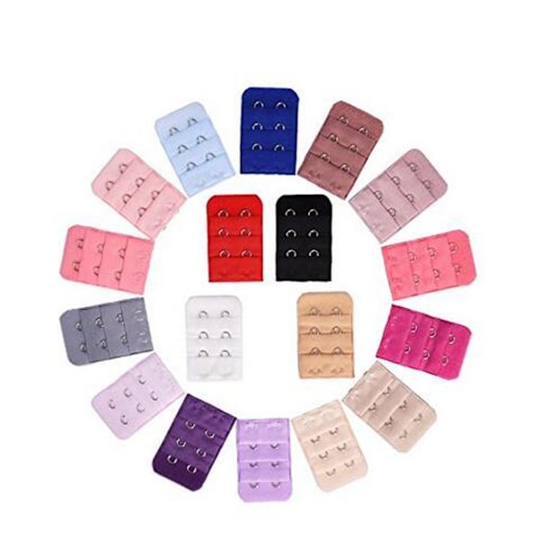 20 stk Tilfeldige Farger Assorterte Farger Kvinner 3 Rad 2 Kroker Justerbar BH-stropp Forlengere BH-forlengelsesstropper Avstand BH Undertøy Stropp Henger Spenne