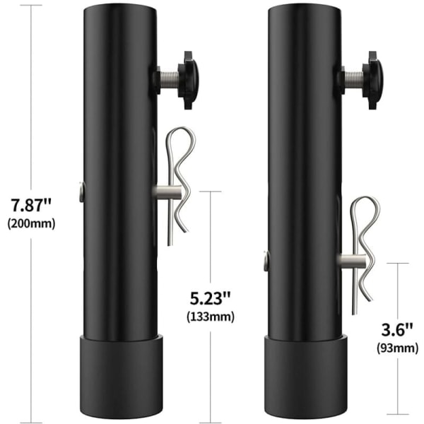 4 st Justerbara Bordbenshöjare 20cm Svarta Bordbensförlängningar