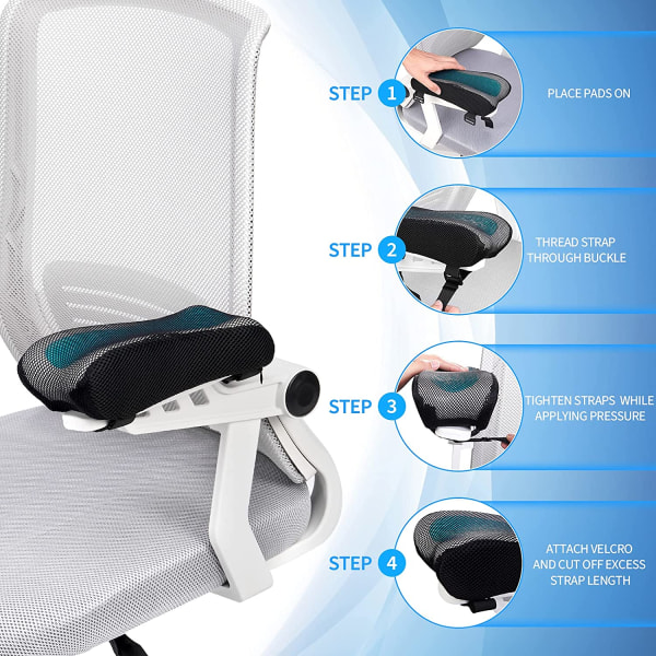 Armstödsöverdrag till kontorsstol - Skum armbågsstöd med ergonomisk form