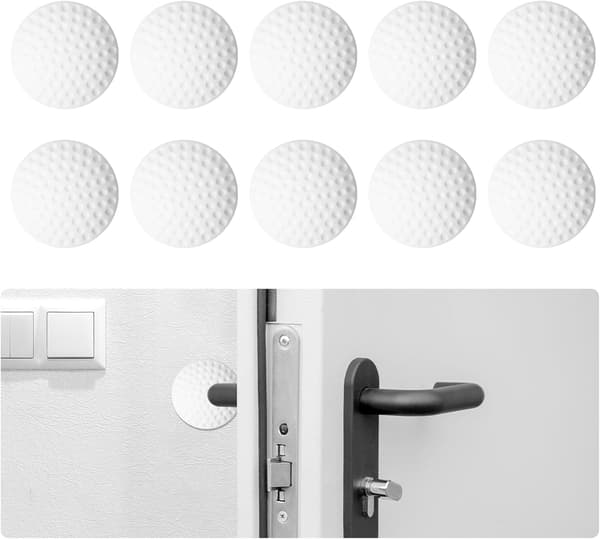 10 stycken Dörrstopp, Väggmonterade, Silikon Anti-Knapp