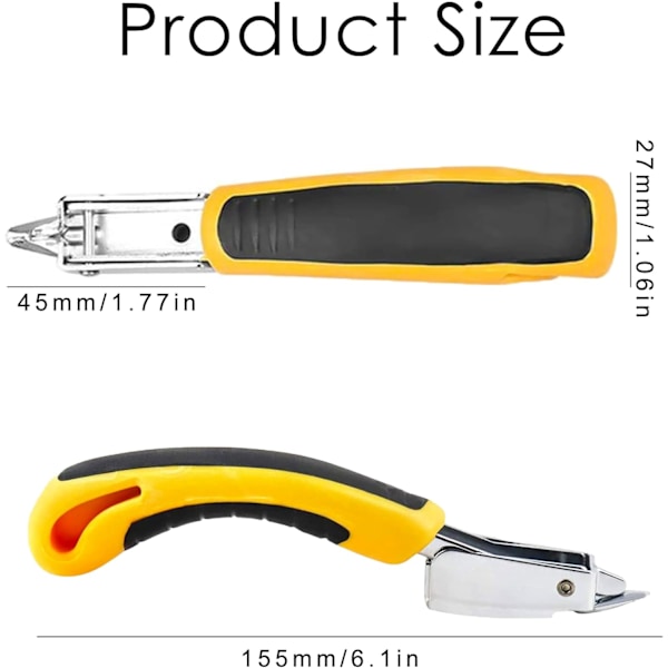 (2-pakning, Gul) Heftklammerfjerner Kraftig Møbelstiftfjerner med Ergonomisk Håndtak for Møbler, Teppe, Kartong, Gulv