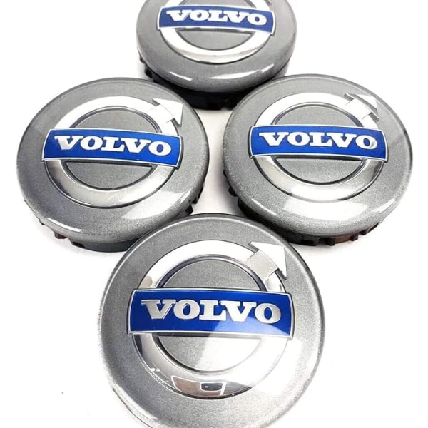 Kappaleet (musta) Volvon navan suojukset, 64 mm:n navan suojukset, ABS-autonapakannet