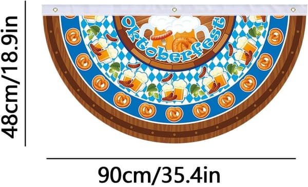 Dubbel utomhusvimpel, bayersk Oktoberfest, 90 x 45 cm